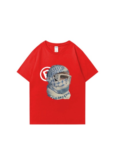 Flood Of Style En Punk Estetik Harajuku Grafik Baskı Y2k Pamuk T-shirt Retro Hip Hop Tee Kaya Emo Gevşek Str Kırmızı