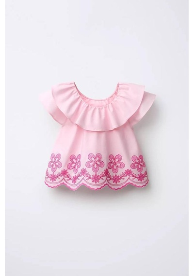 Miniko Kids Kız Çocuk Lazer Kesim Pantolonlu Takım Pembe