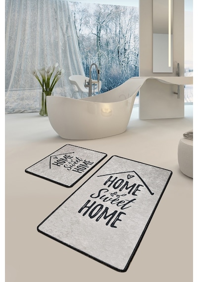 Casa Djt 2 Li Set Banyo Paspas Seti Gri