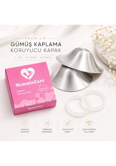Gümüş Kaplama Göğüs Ucu Koruyucu Set