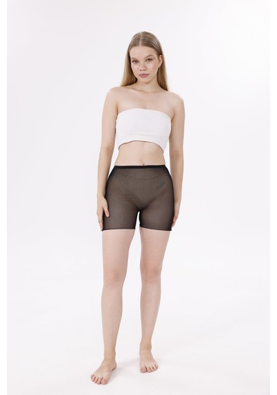 Ang Butik Freshness 0024 Lazer Kesim Tül Boxer Korse SIYAH