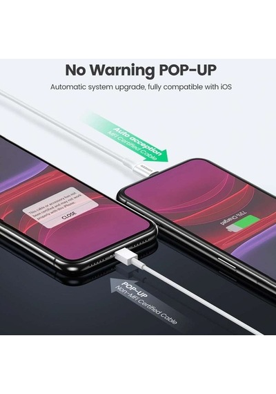 Ugreen Apple iPhone Uyumlu Lightning 2.4A Data Ve Şarj Kablosu 1 Metre