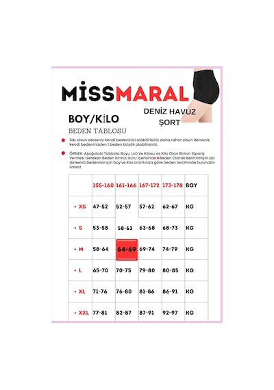 Missmaral Kadın Siyah Yüksek Bel Toparlayıcı İç Göstermeyen Boxer Şort Deniz, Havuz & Günlük Kullanım İçin Siyah