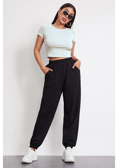 Epilons Zenvial Kadın Beyaz Yuvarlak Yaka Yarım Kol Crop Top Bluz Zenviall2