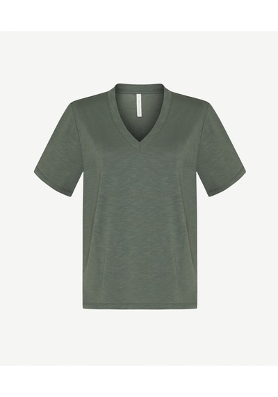 Yargıcı Regular V Yaka Kısa Kol T-shirt 26ykts9001v 007 Haki