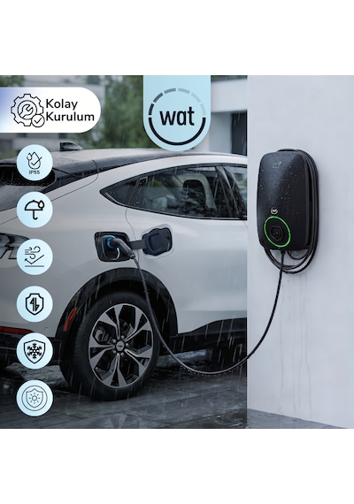 Wat Mobilite Home Master 22 Kw Güçlü Ev Şarj Cihazı 5mt. Dahili Kablo Ip55 Koruma Seviyesi İle 4/7/11/22 Kw