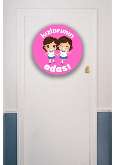 Ikiz Kız Çocuk Odası Tablo Modeli, Çocuklar Bebekler Için Ahşap Kapı, Duvar Süsü,ikiz Bebek Dekoru