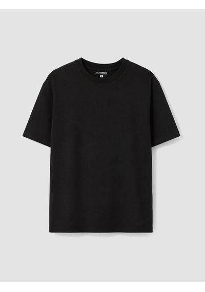 Lc Waikiki Lc Waıkıkı Siyah %100 Pamuklu Oversize Kadın Tişört