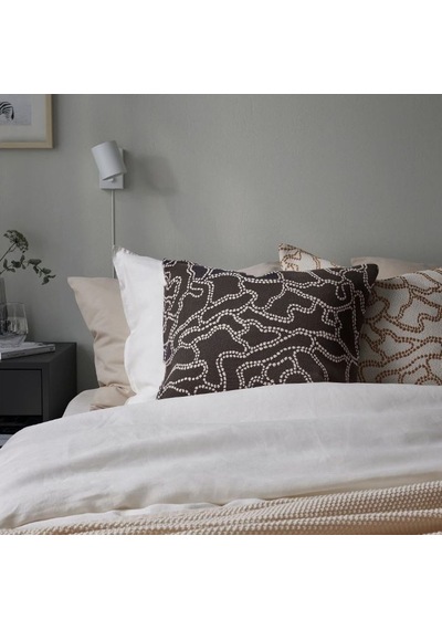 Ikea Guldfly Yastık Kılıfı 50 X 50 Cm Bej - Siyah Gri Çok Renkli