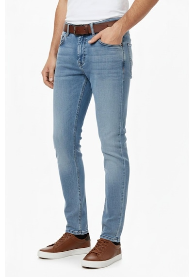 Erkek Silim Fit Jeans Model Pantolon 310 Bgl-st04976 Buz Mavi