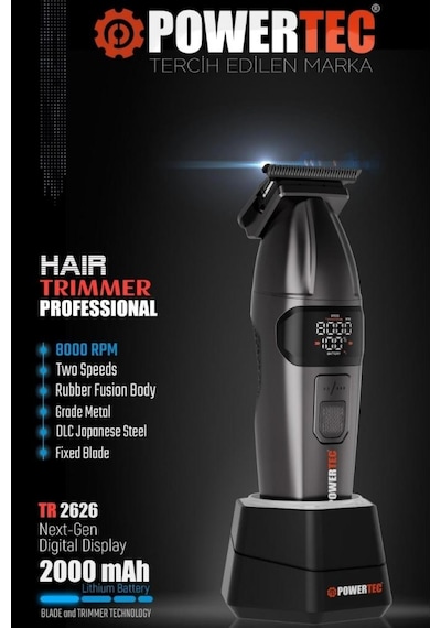 Powertec Tr-2626 Profesyonel Sakal Ense Tıraş & Çizim Makinesi 1 Saat