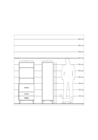 Hyperion Dolap 3 Raflı 3 Çekmeceli 60x44x163 Antrasit-çam Antrasit