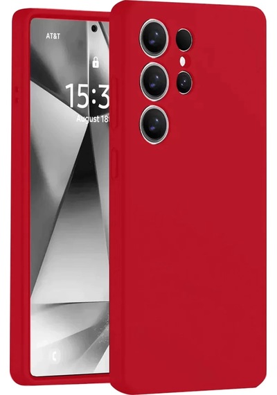Newface Samsung Galaxy S25 Ultra Kılıf Nano İçi Kadife Silikon - Kırmızı