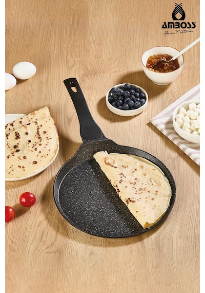 Vento Döküm Granit Kaplama 26 Cm Krep Tavası Siyah