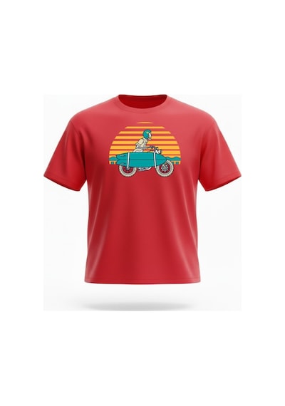 Urbantrendstore Unisex Tatil Eğlenceli Funny Baskılı Oversize Fit Rahat Geniş Salaş T-shirt Günlük Tişört Kırmızı