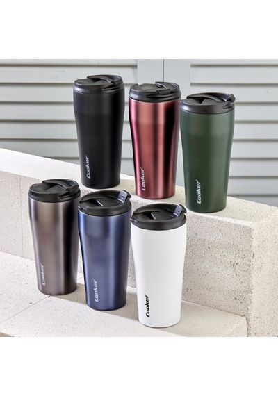 Cooker Ckr-2049 Mug Termos Bardak 400 Ml - Renkli Kaydırmaz Tpr Tabanlı Sızdırmaz Kapaklı Diğer
