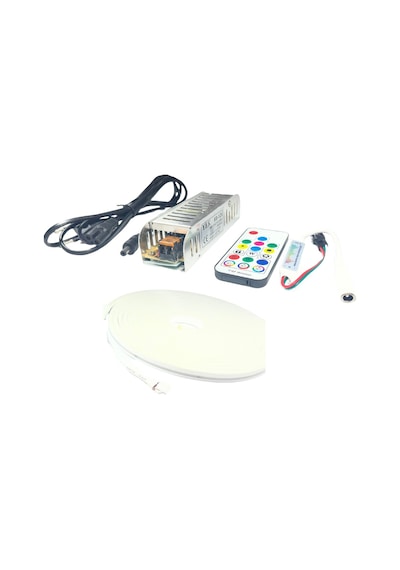 Müzik Modlu Rf Kontrollü 6x12mm Esnek Pixel Rgb Neon Şerit Led Set 5 Metre Adaptörlü Set