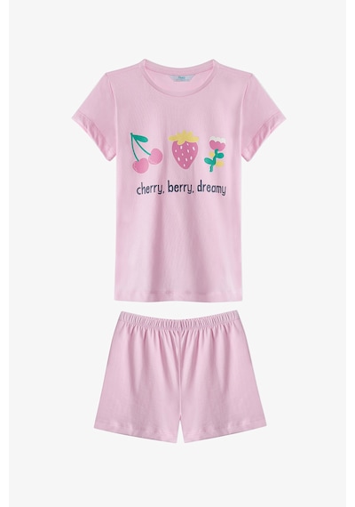 Penti Açık Pembe Kız Çocuk Cherry,Berry Pamuklu 2'li Pijama Takımı