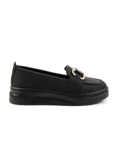 Bambi Siyah Kadın Loafer Ayakkabı K01536194509 Siyah