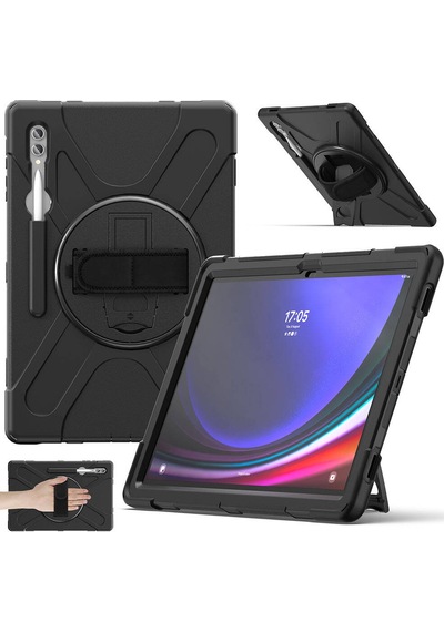 Samsung Galaxy Uyumlu Tab S9 Ultra Tablet Kılıf 360 Standlı Zırhlı Kapak