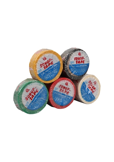 5 Adet Elektrik Bandı, Pvc İzole Bant, 0.13x18mm, 10 Metre Renkli , 600 V, 80 Derece,