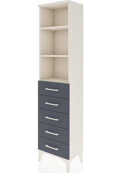 Arges Dolap 3 Raflı 5 Çekmeceli 44x30x182 Aytaşı-antrasit Aytaşı