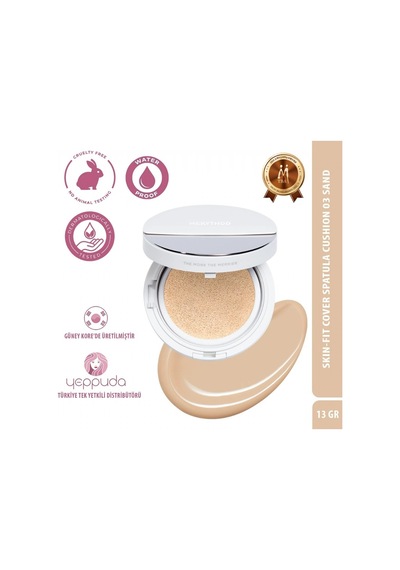 Merythod Skin-fit Cover Spatula Cushion 03 Sand Spf50+pa+++ - Yüksek Kapatıcı,waterproof Spatulalı Fondöten