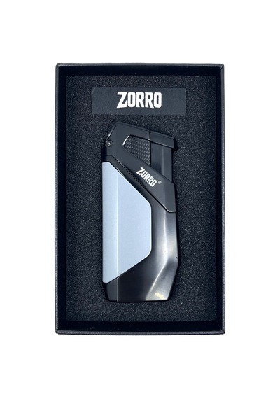 Zorro Çift Torch Pürmüz Puro Çakmağı - Açık Gri