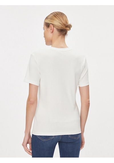 Tommy Hilfiger Logo Nakışlı Kadın T-shirt Beyaz