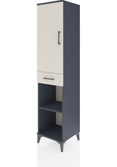 Hyperion Dolap 4 Raflı Tek Çekmeceli Tek Kapaklı 44x44x195 An... Antrasit