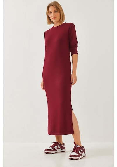Shade Kadın Modal Kumaş Uzun Elbise 60351127 - Bordo