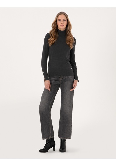 Pierre Cardin Antrasit Slim Fit Balıkçı Yaka Basic Kazak 50310886-vr006