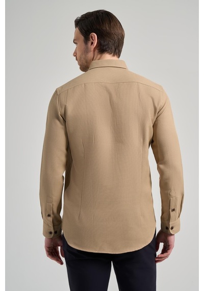 İmza Uzun Kol Desenli Armürlü Düğmeli Yaka Cepsiz Pamuklu Casual Slim Fit Gömlek 1004250206 Bej İmza Uzun Kol Desenli Armürlü Düğmeli Yaka Cepsiz Pamuklu Casual Slim Fit Gömlek 1004250206 Bej