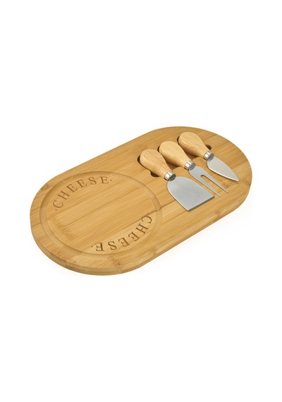 Naturalovee Bambu Peynir Servis Sunum Tabağı - Bej - 33x18x2,5 Cm Çok Renkli