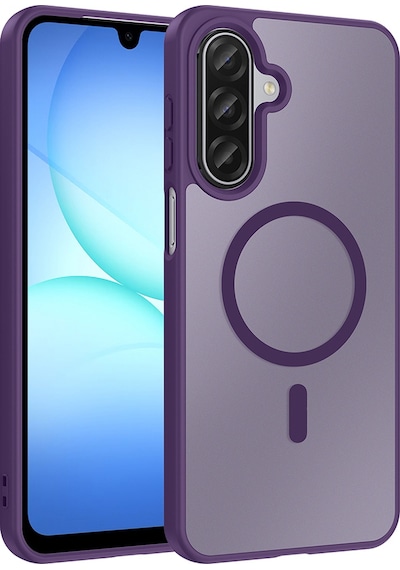 Alan Tech Samsung Uyumlu Galaxy A17 Kılıf M-safe Şarj Özellikli Zore Babet Kapak - Derin Mor