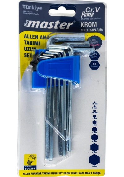 Master 530286 Uzun Hex Allen Anahtar Takımı 9 Parça