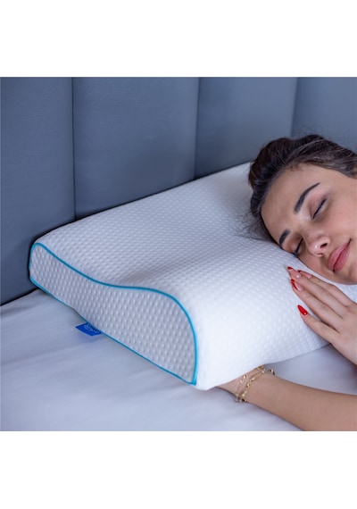 SimpleThePillow Boyun Destekli Visco Yastık Boyun Fıtığı Boyun Düzleşmesi Boyun İçin Ortopedik Boyun Yastığı 45*31*10*7