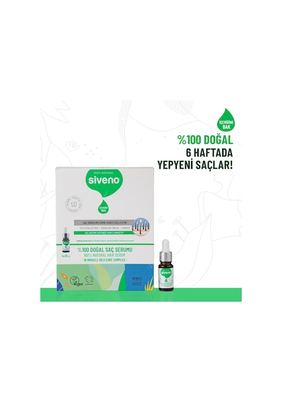 Siveno %100 Doğal Onarıcı Yoğunlaştırıcı Bakım Serumu Bitkisel Yıpranmış ve Dökülen Saçlara Özel 4 x 10 ML