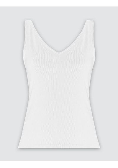 Jimmy Key Beyaz Dar Kesim V Yaka Basic Örme Atlet 6sw016793100