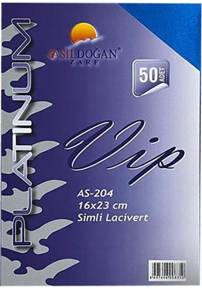 Doğan 16 23 Fantazi Zarf 170 Gr Simli Lacivert - 50 Adet