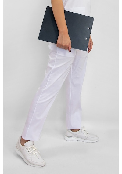 Unisex Beyaz Soft Likralı Cerrahi Doktor Pantolon Hemşire Alt Üniforma Beyaz