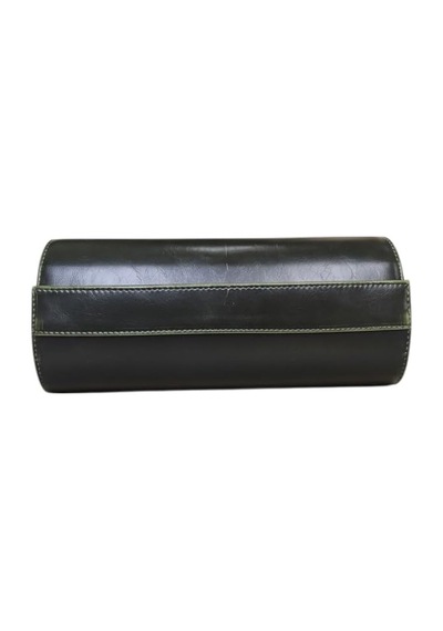 4 Lü Deri Saat Kutusu Silindir Tasarım Taşınabilir Saat Saklama Organizer 24x11x7 Cm Haki Çok Renkli