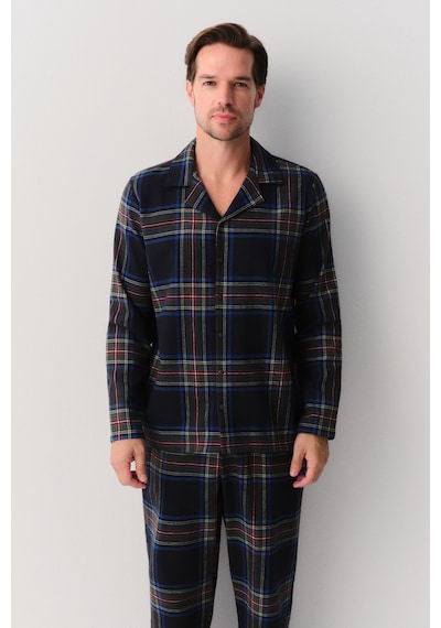 Suwen Matthew Erkek Maskülen Pijama Takımı Sh26300660b1352 Lacivert Ekose