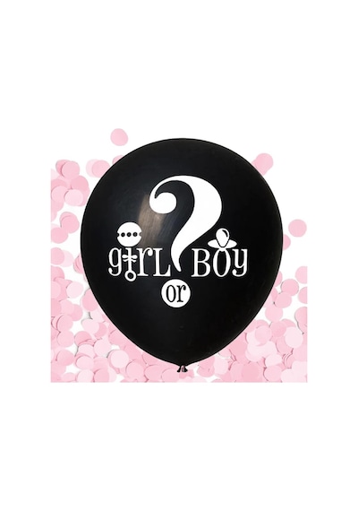 Pembe Balon Konfetili. Cinsiyet Belirleme Balonu - 45 CM