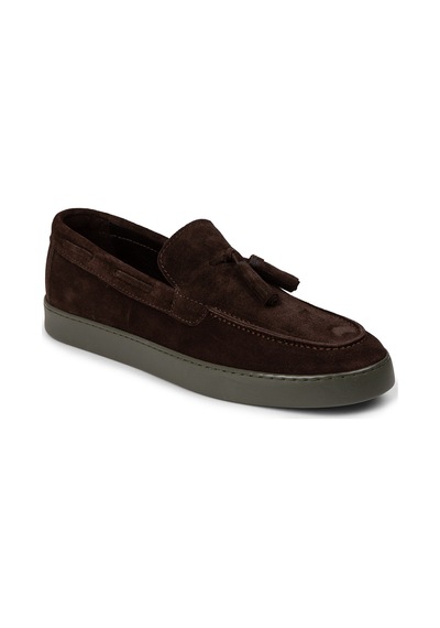 Deery Erkek Hakiki Süet Kahverengi Püsküllü Loafer - 01994mkhvc01 Kahverengi