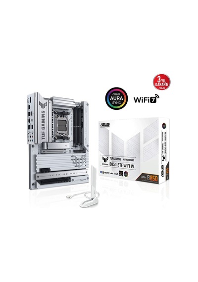 Asus Mb Tuf Gamıng B850-btf Wıfı W Amd B850 Am5 Ddr5 8000 Dp Hdmı 3x M2 Usb3.2 Wifi 7 + Bt Aura Rgb 2.5gbit Lan Atx 14+2+1 Güç Aşamaları, Anakart Arka