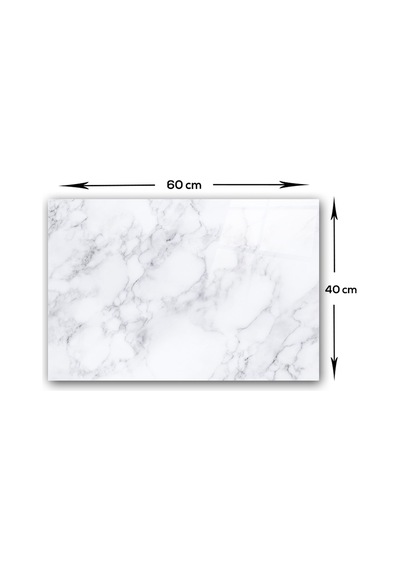 Decorita Klasik Mermer Desenli Cam Ocak Arkası Koruyucu  40x60cm