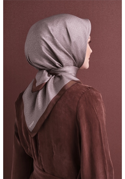 Armine İpek Eşarp 2027 Kış - 9601-34 Kahverengi Vizon Twill