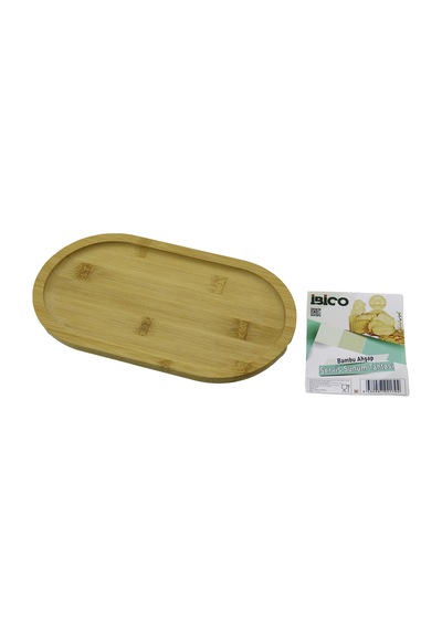 Ahşap Bambu Oval Mini Servis Tepsisi 25 X 14 X 1.4 Cm
