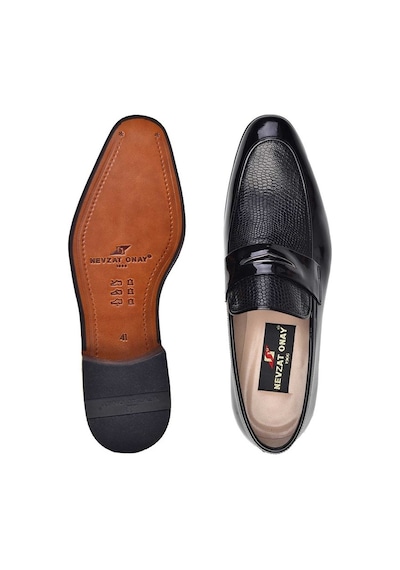 Siyah Klasik Loafer Kösele Erkek Ayakkabı -10942-